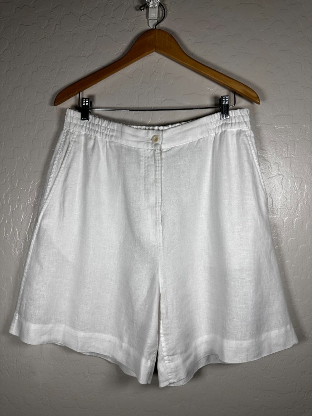 COS White 100% Linen Pull-On Shorts Size Large - Picture 7 of 13
